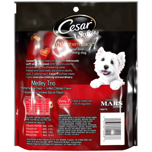 Cesar Softies Medley Trio Chewy Dog Treats  - 16oz - 180ct