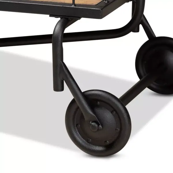 Potter and Serving Cart Wood Brown/Black - Baxton Studio