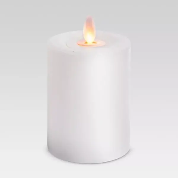 3" x 4" Outdoor LED Motion Flame Resin Candle White - Threshold™