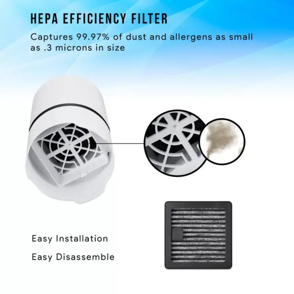 Dartwood Mini Portable Air Purifier with HEPA Filter - Compact and USB Powered to Cleanse and Decontaminate Air, and Removes Odor, Dust and Particles