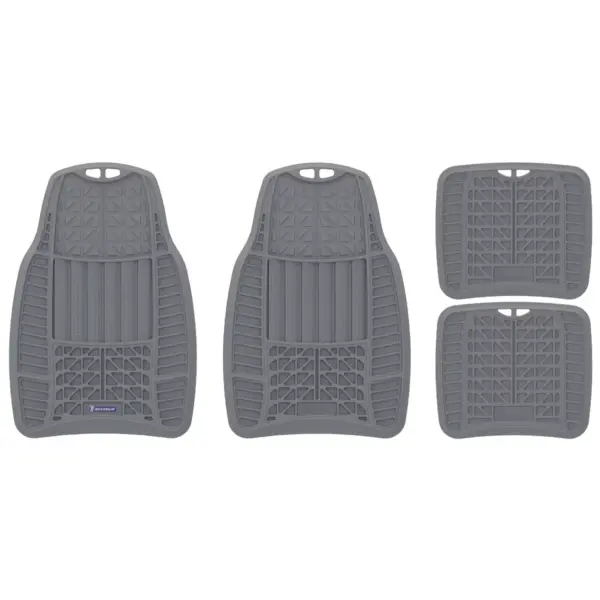 Michelin 19"x34" 4pc Rubber Floormat Set Gray