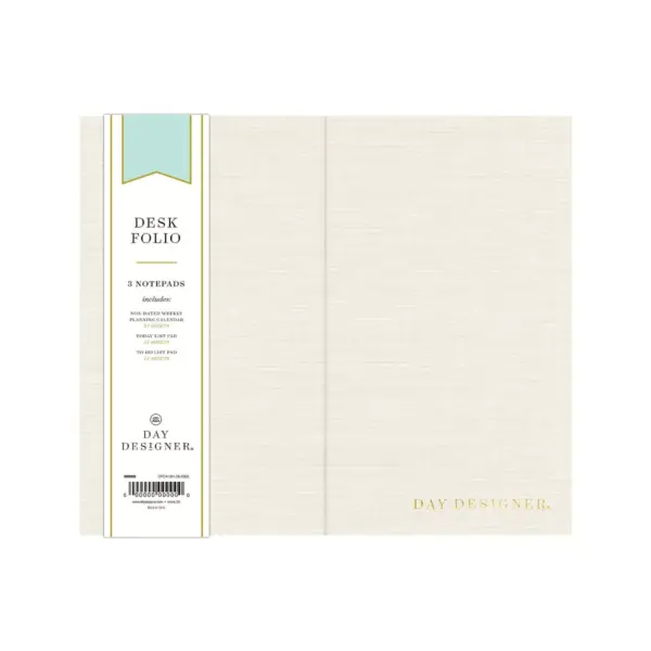 Day Designer Desk Folio Pearlized Cream - Blue Sky