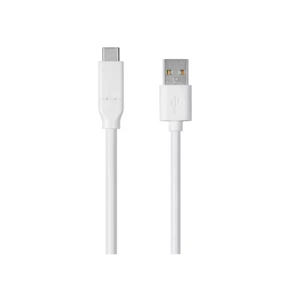 Monoprice USB & Lightning Cable - 0.5 Meter - White | 2.0 USB-C to USB-A, 3A, 480 Mbps, use with Samsung Galaxy S9 S8 Note 8, Pixel, LG V30 G6 G5,