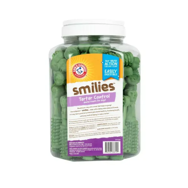 Arm & Hammer Smilies Tartar Control Dental Dog Treats - 62ct