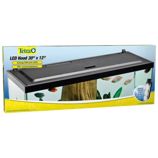 Tetra LED Hood 30 Inches By 12 Inches, Low-Profile Aquarium Hood With Hidden Lighting