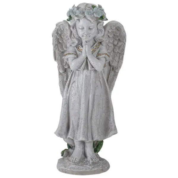 Northlight 10" Gray Praying Angel Girl Outdoor Patio Garden Statue