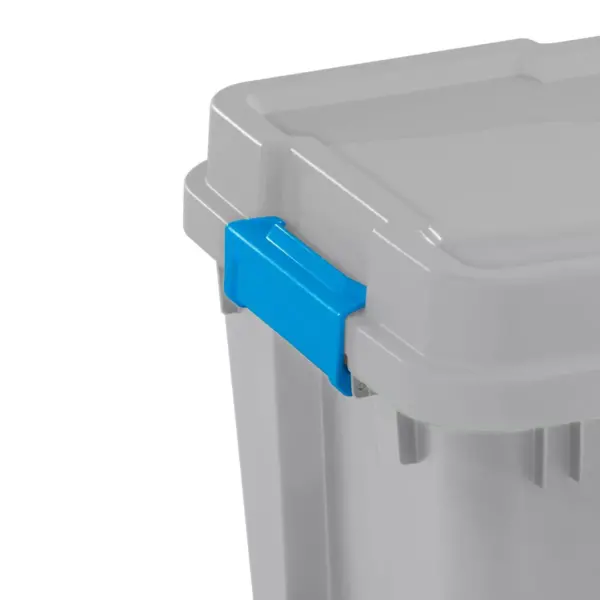 Sterilite 30gal Gasket Tote Gray with Blue Latches