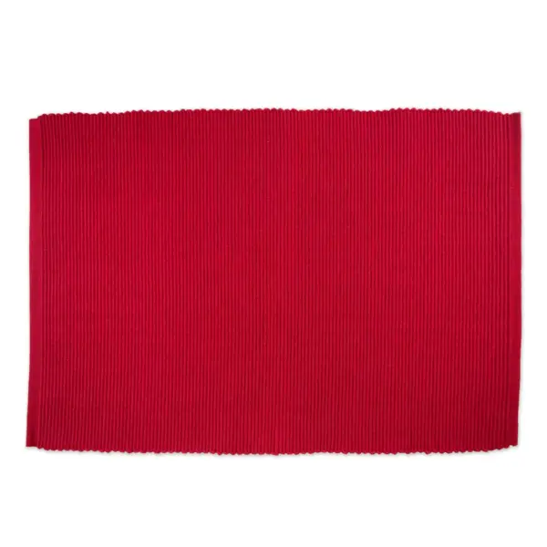 Set of 6 Ribbed Placemat Red - Design Imports