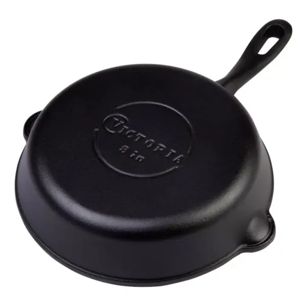 Victoria Seasoned Cast Iron Skillet 8" Black