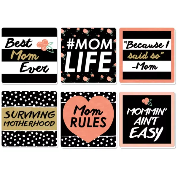 Big Dot of Happiness Best Mom Ever - Funny Mother's Day Party Decorations - Drink Coasters - Set of 6