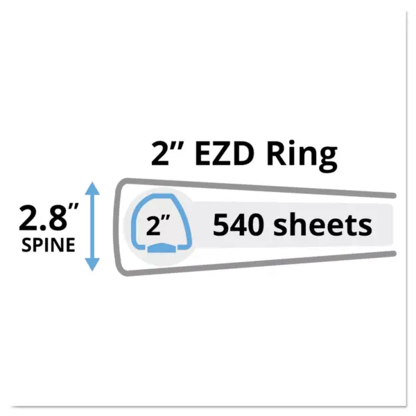 Avery Durable View Binder w/Nonlocking EZD Rings 11 x 8 1/2 2" Cap Black 09500