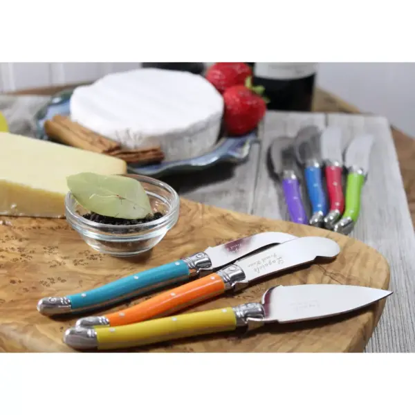 French Home Laguiole 7pc Stainless Steel Jewel Cheese Knife and Spreader Set