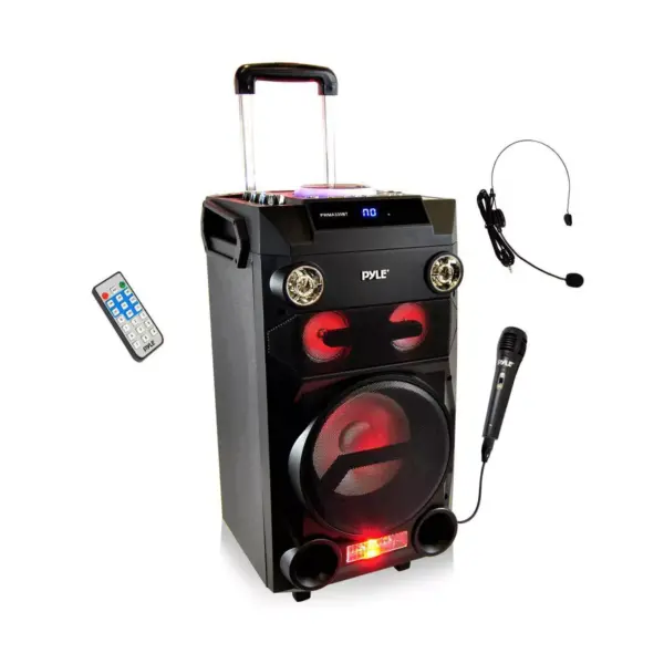 Pyle PA Loudspeaker Portable Bluetooth Karaoke Speaker System w/ Wireless Mic