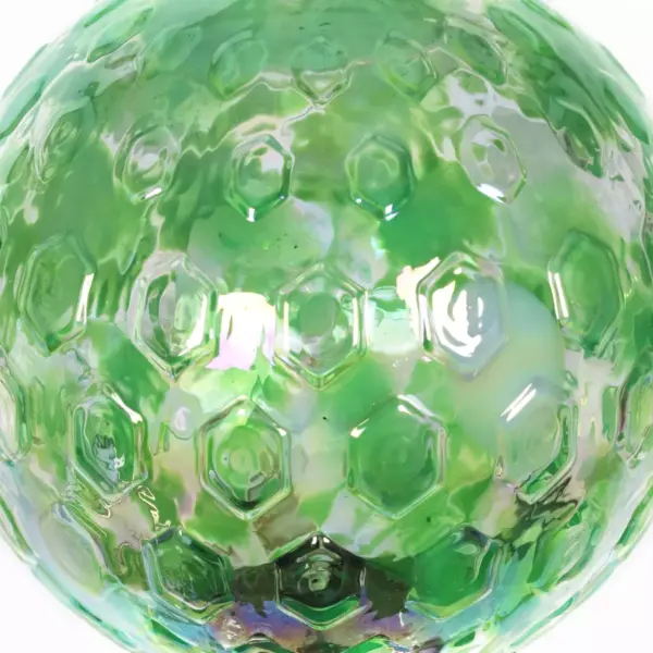 31" Solar Pearlized Glass Honeycomb Finial Resin Garden Stakes Green - Exhart