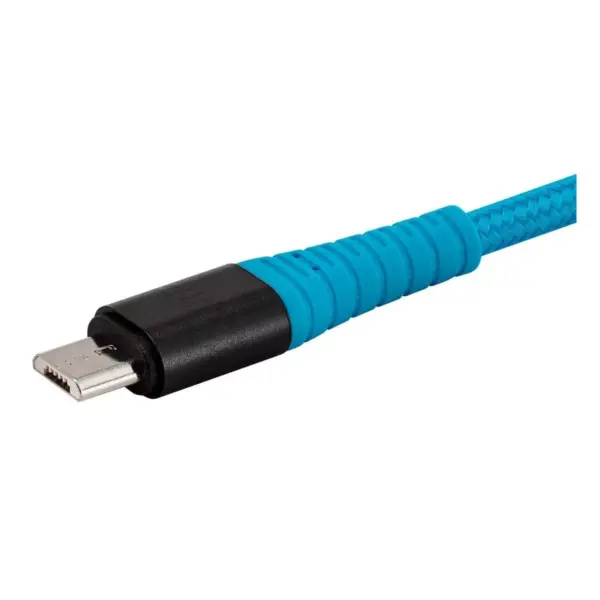 Monoprice USB 2.0 Micro B to Type A Charge and Sync Cable - 6 Feet - Blue | Durable, Kevlar-Reinforced Nylon-Braid - AtlasFlex Series