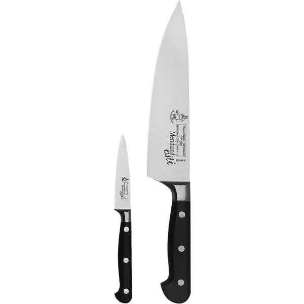 Messermeister Meridian Elite Professional 2 Piece German 8 Inch Chef and 3.5 Inch Parer Multi Purpose Kitchen Knife Set