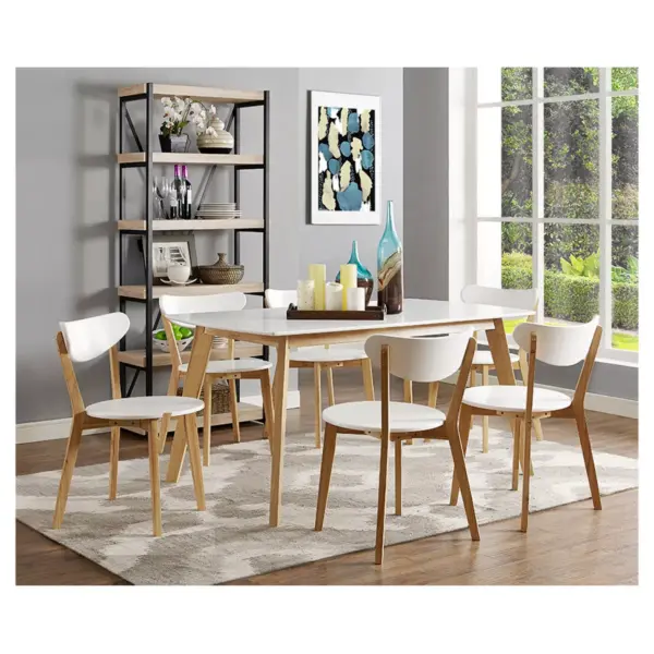 60" Retro Modern Wood Kitchen Dining Table - Saracina Home