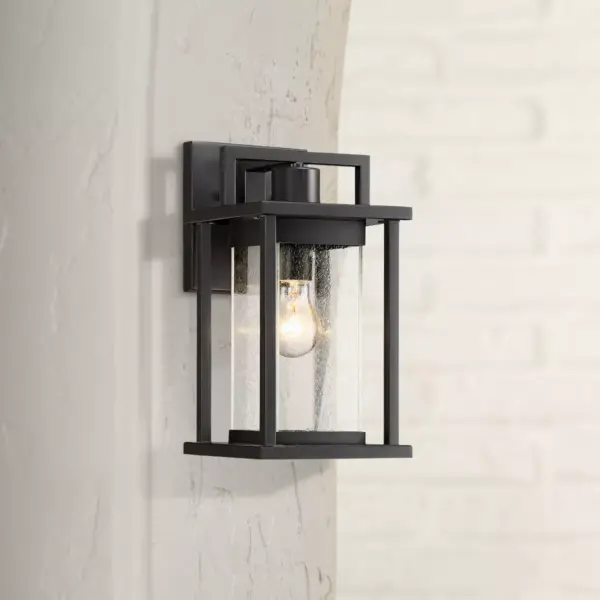 John Timberland Modern Outdoor Wall Light Fixture Painted Dark Gray 11" Spotted Clear Glass for Exterior House Porch Patio