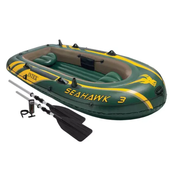 Intex Seahawk 3 Inflatable raft Set and 2 Transom Mount 8 Speed Trolling Motors