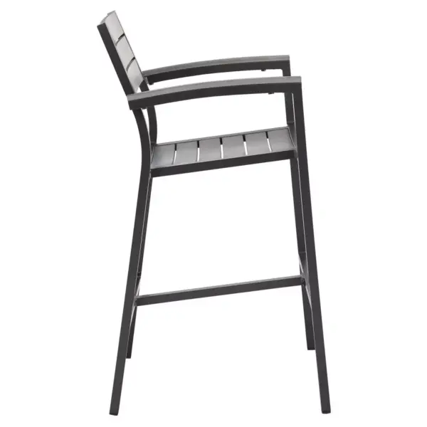 Maine Outdoor Patio Bar Stool in Brown Gray - Modway