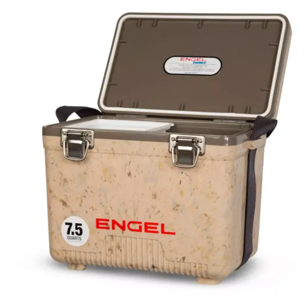 Engel 7.5-Quart 8-Can EVA Gasket Seal Ice and DryBox Cooler with Carry Handles and Shoulder Strap, Grassland