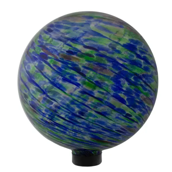 Northlight 10" Green and Blue Swirl Designed Outdoor Garden Gazing Ball