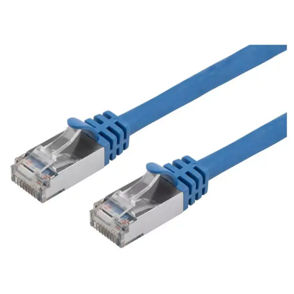 Monoprice Cat7 Ethernet Patch Cable - 10 Feet - Blue | Network Internet Cord - Flexboot RJ45 Stranded 600Mhz S/FTP CMX Pure Bare Copper Wire 26AWG -