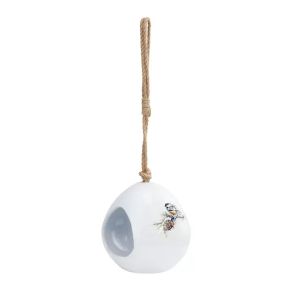 DEMDACO Chickadee and Pinecone Bird Feeder White