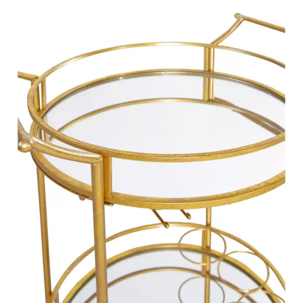 Round Metal Bar Cart Gold - Linon