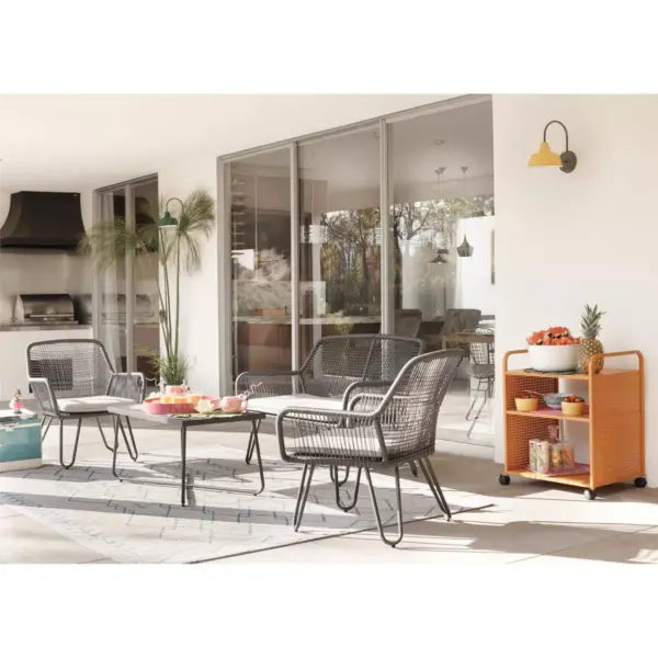 Marli 2pc Loveseat and Coffee Table Patio Set - Charcoal Gray - Novogratz