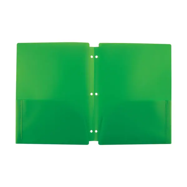 Staples 2 Pocket Poly Folder Green 920301