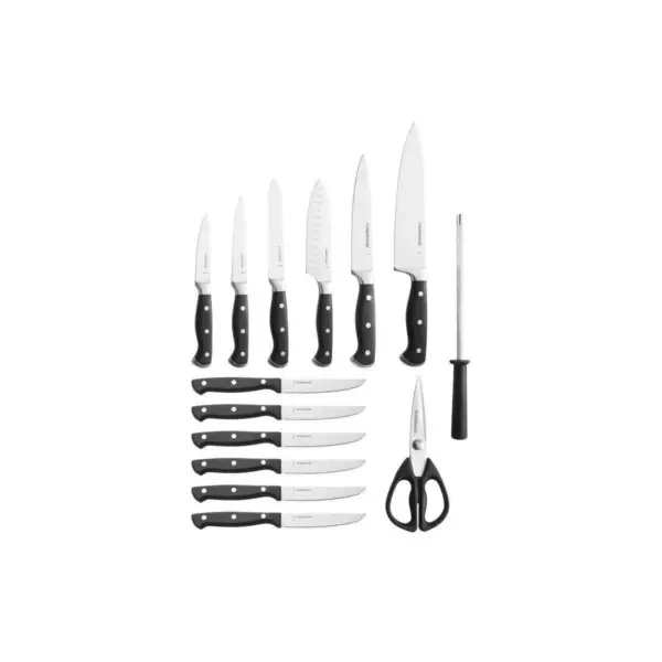 Farberware 15pc Forged Triple Rivet Knife Block Set; Graphite