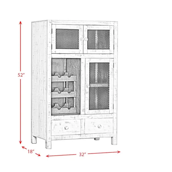 Irving Wine Cabinet Distressed White - Picket House Furnishings