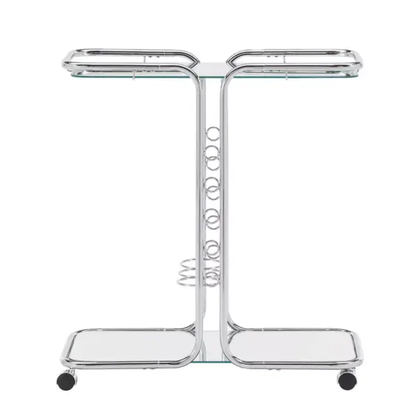 Ripley Chrome Finish Bar Cart Silver - Inspire Q