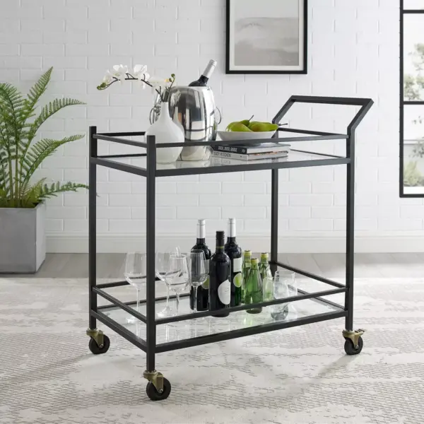 Aimee Bar Cart Oil Rubbed Bronze - Crosley