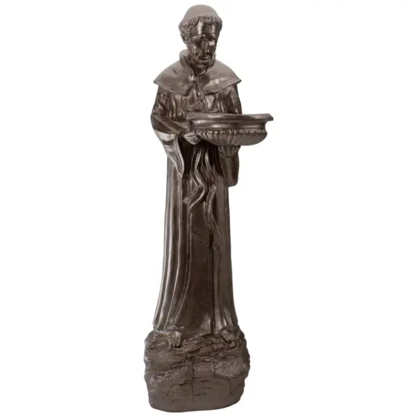 Northlight 23.5" Brown St. Francis of Assisi Religious Bird Feeder Outdoor Garden Statue