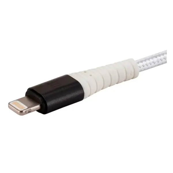 Monoprice Apple MFi Certified Lightning to USB Type-A Charge and Sync Cable - 6ft - White, Kevlar-Reinforced Nylon-Braid, Durable - AtlasFlex Series