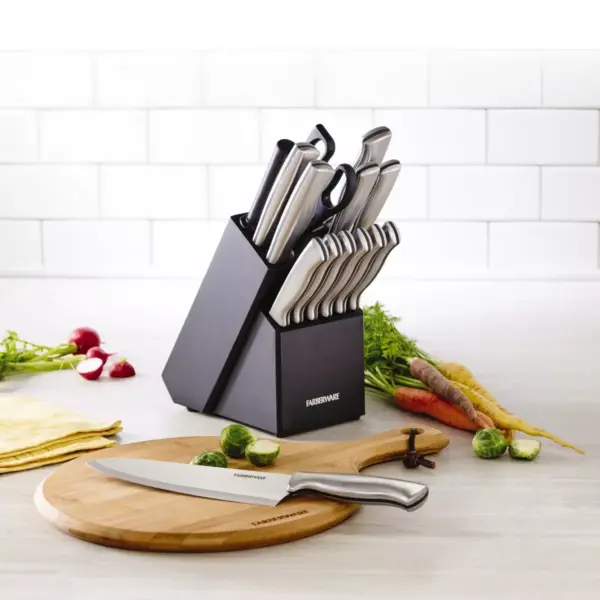 Farberware 15pc Stainless Steel Knife Block Set