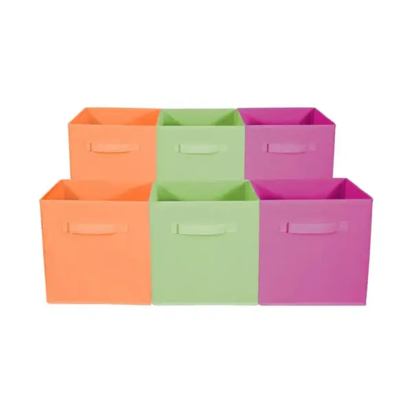 Sorbus 6pk Home Storage Bundle - Drawer and Closet Bins Purple Green Orange