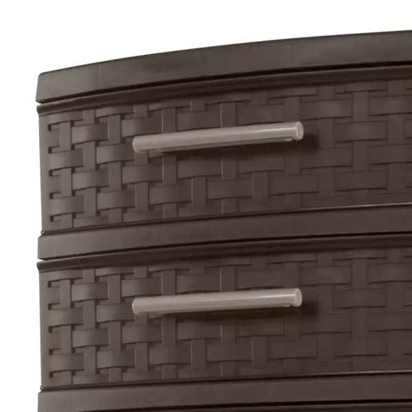 Sterilite 4 Drawer Medium Weave Tower Brown