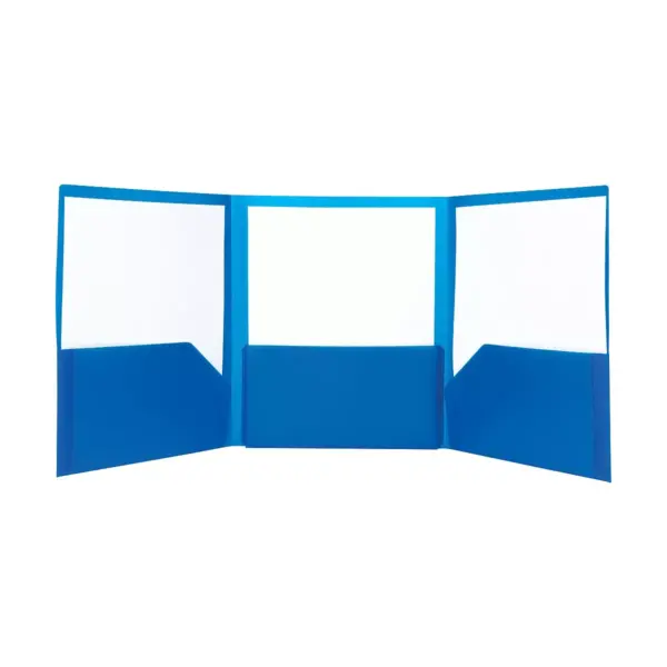 Staples Tri-Fold Pocket Folder Dark Blue 951442