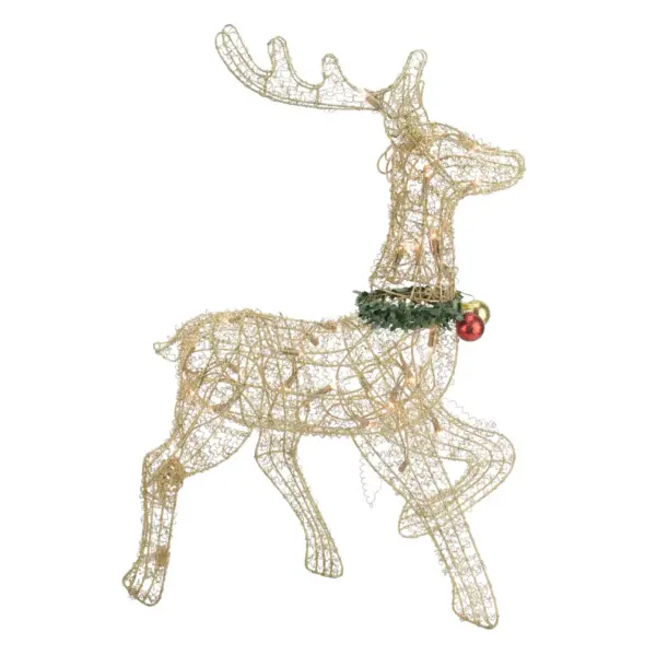 Northlight 25" Gold Lighted Prancing Reindeer Outdoor Christmas Decor