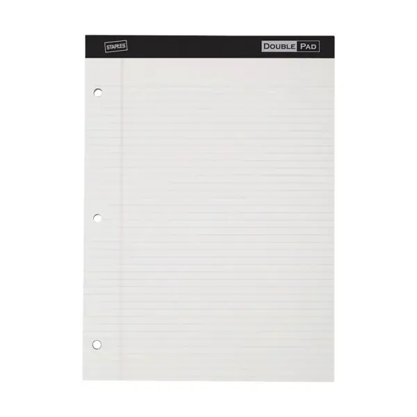 Staples Notepad 8.5" x 11.75" Narrow White 100 Sheets/Pad (13773/18579) 822759