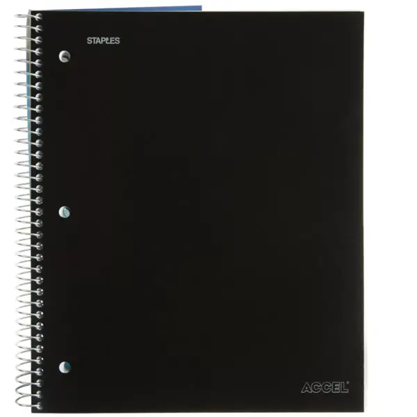 Staples 3-Subject Notebook 8.5" x 11" College Ruled 150 Sheets Asst Colors TR15758M