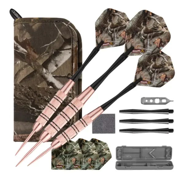 Fat Cat Realtree Hardwoods Steel Tip Darts and Deluxe Dart Case - Camo