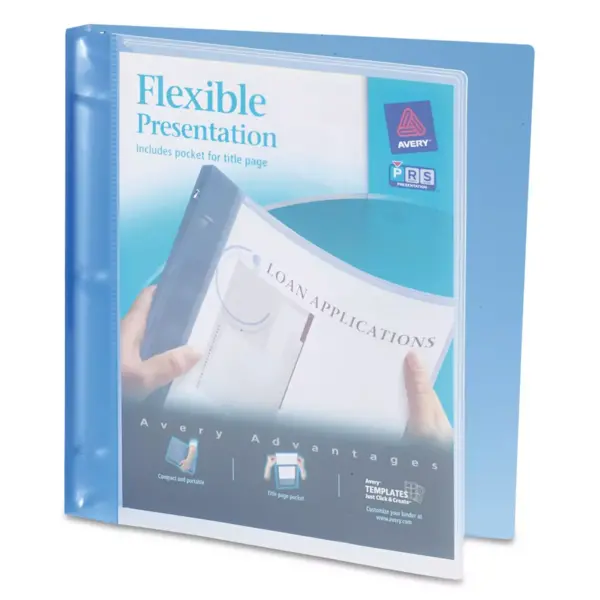 Avery Flexible Round Ring Binder 11 x 8 1/2 1/2" Capacity Blue 17670