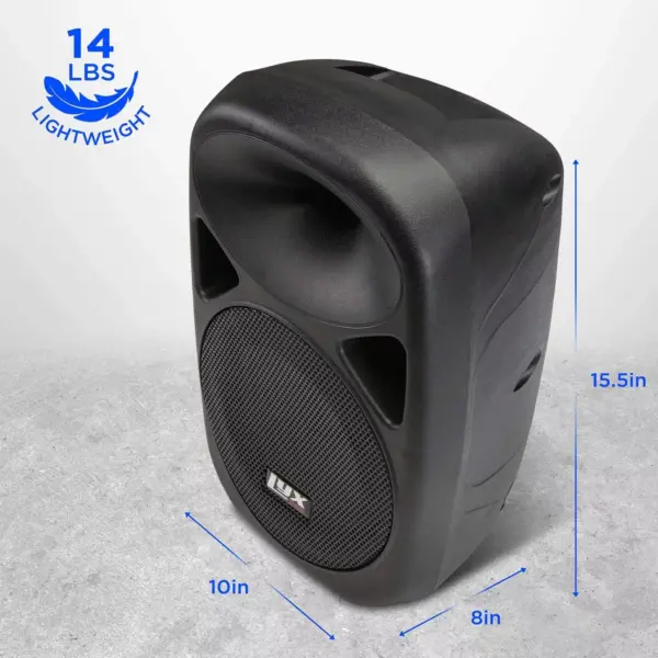 LyxPro SPA-8-8'' Compact Portable PA System 100-Watt RMS Power Active Speaker with Equalizer, Bluetooth, SD Slot, USB, MP3, XLR, 1/4'', 3.5mm Input