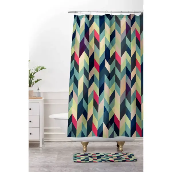 Gabi Arise Shower Curtain Green - Deny Designs