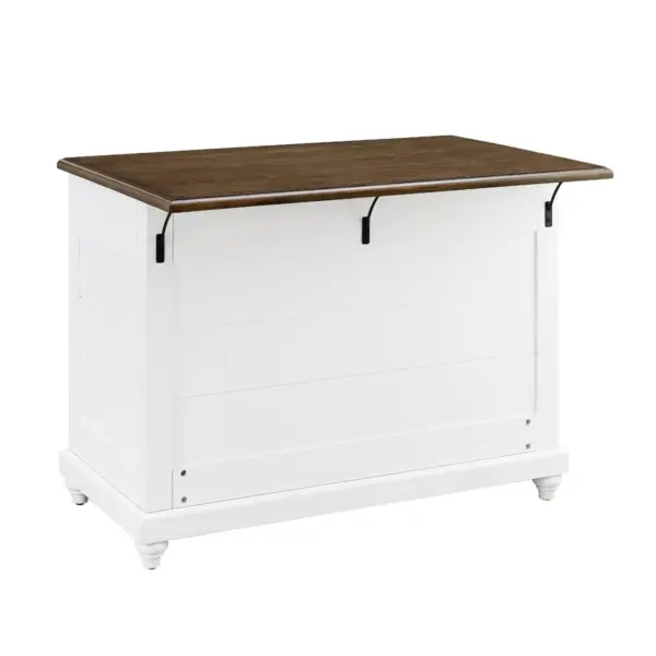 Mona Kitchen Island with 2 Stools White - Dorel Living