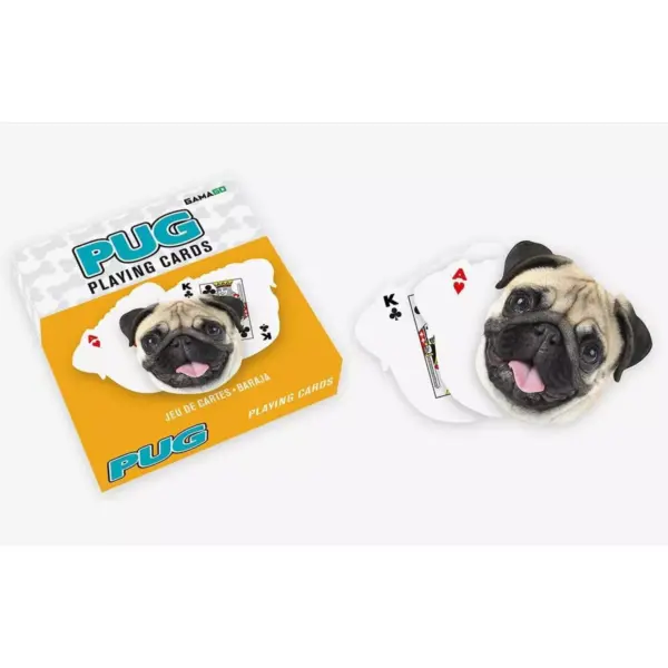 Gamago Pug-Shaped Playing Cards | 52 Card Deck + 2 Jokers